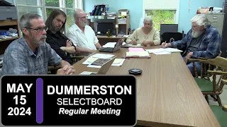 Dummerston Selectboard Mtg 5/15/24