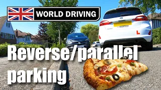 Reverse Parallel Parking (pizza slice method) - UK Driving Test Manoeuvres
