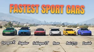 GTA 5 ONLINE - PARIAH VS ITALI GTO VS JUGULAR VS SCHLAGEN GT VS PARAGON R VS NEON (WHICH IS FASTEST)