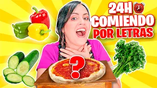 24 HORAS COMIENDO POR LETRAS 😅 RETO Un Día Entero con SOLO Comida por Letra 🤔 Sandra Cires Art