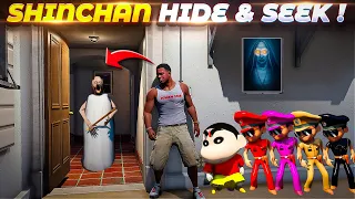 Shinchan Playing Hide And Seek With Granny & Colourful Little Singham's 😱 Full Sad😭