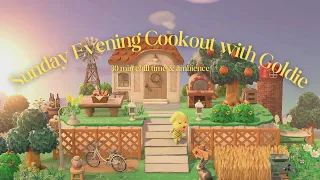 【ACNH】Sunday Evening Cookout with Goldie🥯 30min chill time & ambience | 【あつ森】庭でパンを焼くキャラメルと過ごす30分間🪴