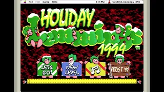 Holiday Lemmings (1992) on Classic Macintosh