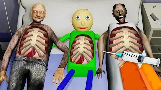 Granny vs Doctor vs Grandpa vs Baldi Pacient funny real life animation