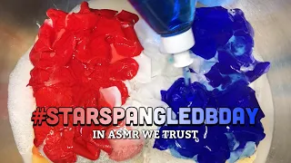 Red, White, and Blue Paste ❤️🤍💙#StarSpangledBday | ASMR Sponge Squeezing