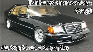 Scale Car Plastic Model TAMIYA 1/24 Mercedes Benz W140 600SEL AMG unboxing fullbuild step by step