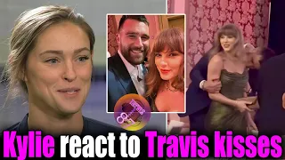 Kylie Kelce get emotional when Travis can't stop kissing Taylor Swift's shoulder