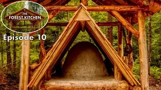 Primitive Clay Mud Oven | The Forest Kitchen | Off Grid Log Cabin Build, Ep.10 S1