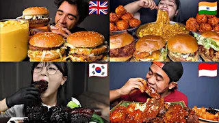 FAMOUS MUKBANGERS FROM DIFFERENT COUNTRIES!🇰🇷🇮🇳🇮🇩🇵🇭🇬🇧🙀