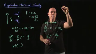 Terminal velocity differential equation | Lecture 8 | Differential Equations for Engineers