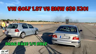 VW GOLF 1.8T ARZ vs BMW e39 520i 226S1 drag race 1/4 mile 🚦🚗 - 4K UHD