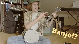 First day of playing banjo as a guitarist