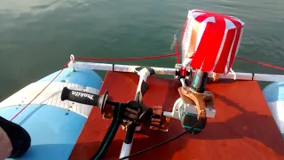 "Frenzy" second test run - drill powered boat