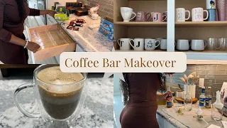 COFFEE BAR| COFFEE/ TEA STATION MAKEOVER | ORGANIZE AND DECORATE WITH ME | HOUSE TO HOME 2023