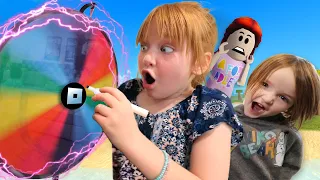 ADLEY & NiKO spin the ROBLOX WHEEL!!  Playing new Games as a Family! pet fashion and gaming movie