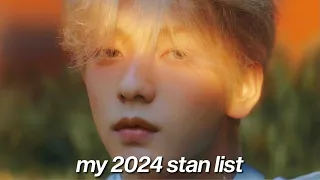 my 2024 kpop stan list