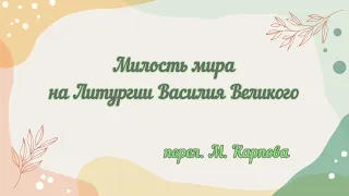 Милость мира на Литургии Василия Великого. перел. М. Карпова #божественнаялитургия #богослужение