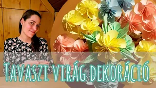 🌼💐KREATÍV ÖTLET💐🌼 3D virág készítés színespapírból (tavaszi dekorációs ötlet) három dimenziós virág