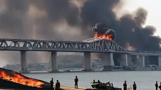 Scary! 300,000 Russian Soldiers Burn on Crimean Bridge Due to US and Ukrainian Attacks