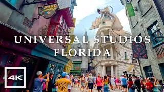 Universal Studios Florida ☁️ Walking on a cloudy day | 4K HDR 60fps