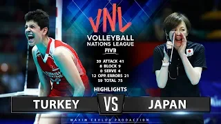 Turkey vs Japan  | Highlights | Women's VNL 2019