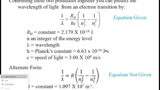 7.3 Bohr Theory of Hydrogen Atom Part 1