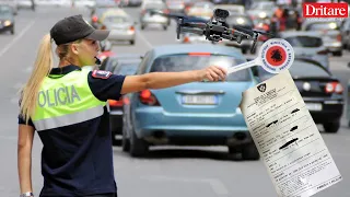 Kujdes! Një dron edukues nga policia në qarkullim.