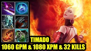 🔥 1060 GPM & 1080 XPM & 32 KILLS - Timado - Amazing Lina - DOTA 2 Pro Game Highlights
