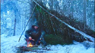 Winter Survival and Bushcraft - Alone in the Bitter Cold