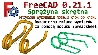 [372] FreeCAD - sprężyna skrętna 3D - poradnik krok po kroku od podstaw | tutorial | kurs | PL