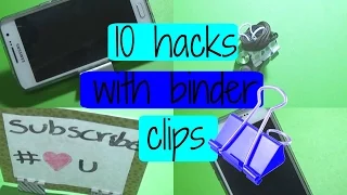 10 Binder clips hacks !!