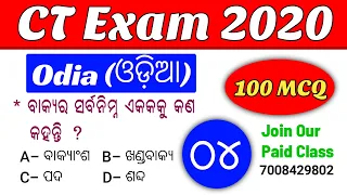 CT Class 2020 || Odia Grammar || 100 MCQ || Odisha Job Alert