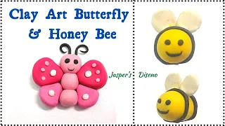 Clay Art Butterfly and Honey Bee | Miniature Crafts | Play dough Miniatures | Step-by-Step Tutorial