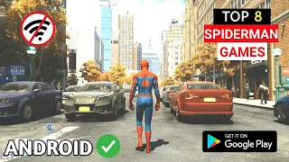 8 Best Offline Spiderman Game For Android 2023[OFFLINE] |HIGH GRAPHICS PSP SPIDERMAN GAME FOR MOBILE