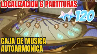 🎶LOCALIZACION DE LAS 6 PARTIRURAS DE LA CAJA DE MUSICA AUTOARMONICA🎶 | FONTAINE 4.6 | GENSHIN IMPACT