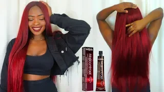 How To: Dye Dark Hair Red... NO BLEACH! | ft Funmi Hair (Aliexpress) | Loreal HiColor/Majicontrast ♡