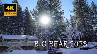 ❄️ HEAYV SNOWFALL 4K UHD, Big Bear Lake Heavy Snow Storm 2023 🌨☃️❄️