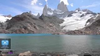 PATAGONIA 4K Scene w  Calming Music: "Turquoise Mountain Lake" 1 HR Nature Video Screensaver