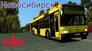 Белорусский МАЗ 103.065 Citybus M301 DLC в Omsi 2 карта Новосибирск