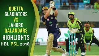 Full Highlights | Quetta Gladiators Vs Lahore Qalandars | Match 5 | HBL PSL 2018 | 25 Feb | PSL