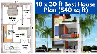 18x30 ft House Plan | 18x30 Ghar Ka Naksha | 18x30 House Design | 540 Sq ft House Plan | House Plans