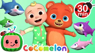 Multi Colored Baby Shark + More CoComelon Nursery Rhymes and Kids Songs | Learn Animals | ABCs 123s