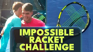 Tennis Stars Carlos Alcaraz & Holger Rune Play With 'Impossible' Rackets!