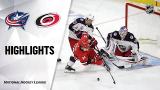 Blue Jackets @ Hurricanes 2/15/21 | NHL Highlights