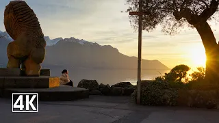 Switzerland 🇨🇭 Sunset at Montreux, an authentic little piece of paradise