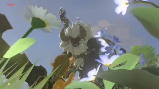 Killing the great plateau lynel using a boulder