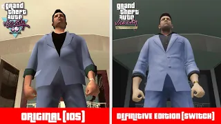Grand Theft Auto Vice City Definitive Edition Nintendo Switch VS iOS (Original) Comparison