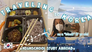 FLY with ME to SOUTH KOREA🇰🇷 at 17! prep, airport, hotel | H.S Study Abroad ep.1 + black in korea✨