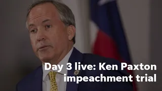 Day 3 full video: Impeachment trial for Ken Paxton: Former aides Ryan Bangert and Vassar testify