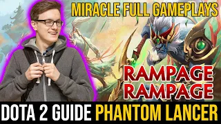 MIRACLE (Smurf) Phantom Lancer Safelane DotA 2 Full Gameplays.  5x Rampage.